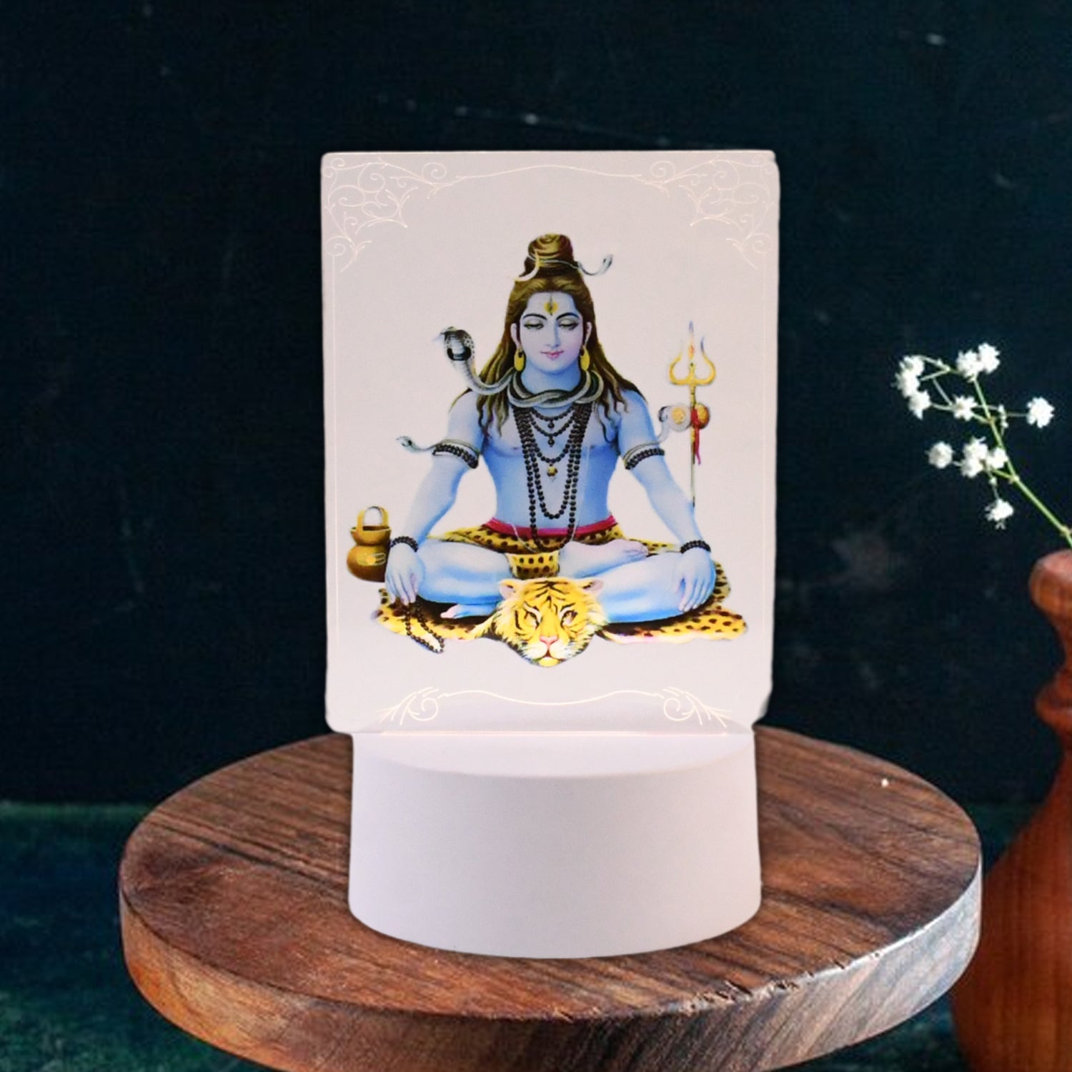 Beautiful 3D Lord Shiva Frame with Soft White Light (1 Pc) Beautiful 3D Lord Shiva Frame with Soft White Light (1 Pc)